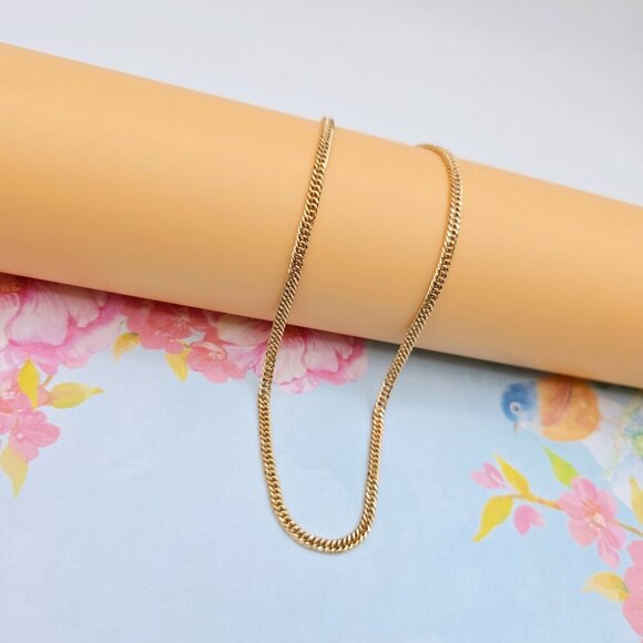 Bold Rose Gold Curb Chain Necklace, 20 Inch, Gold Plated Over Brass, XPNL0112 - Picture 6 of 11
